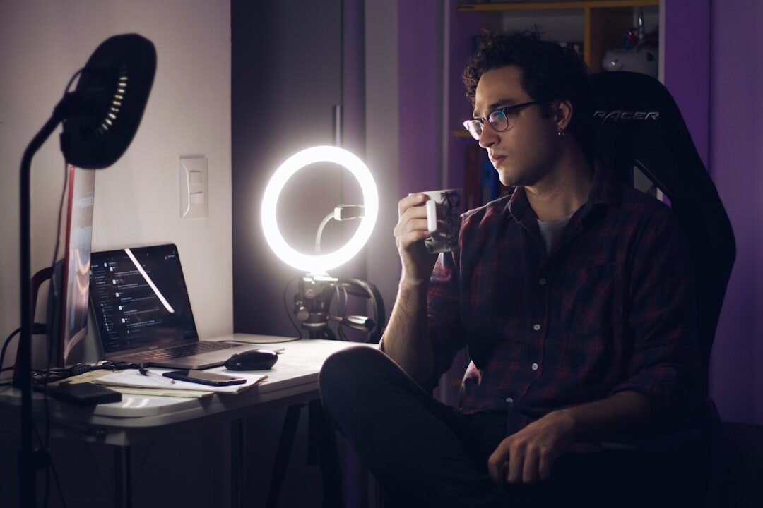 ring light setup for video