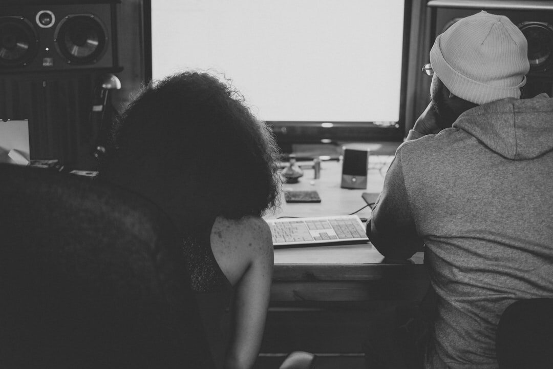 team reviewing audio